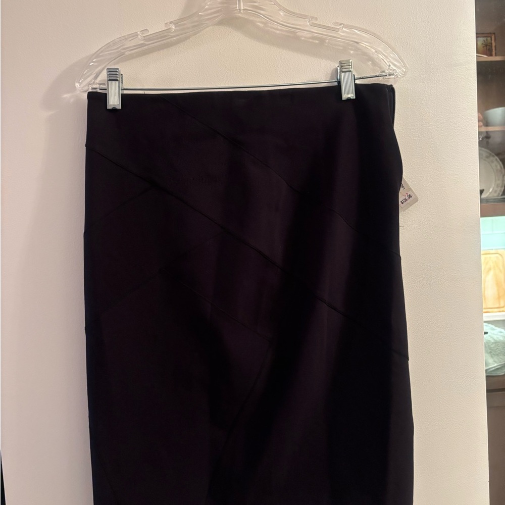 Theory Black Diagonal-Seam Pencil Skirt